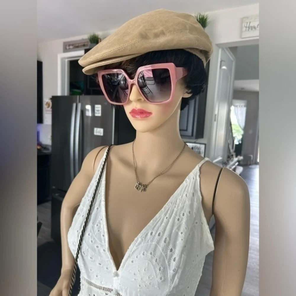 โจNWT Mauve Blush Pink Statement Oversized square framed sunglasses ๐ sunshades - Picture 4 of 14